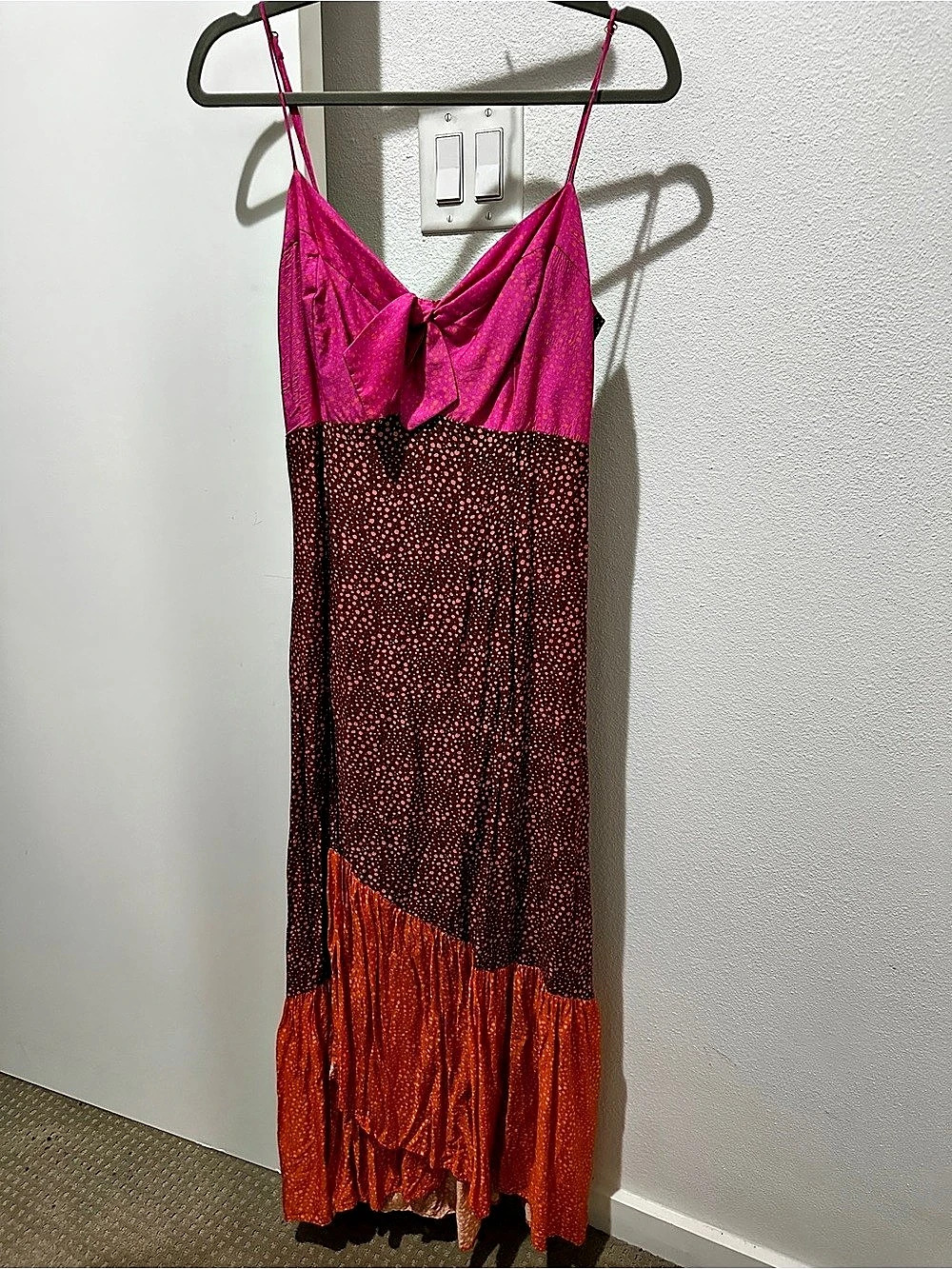 Vix Paula Hermanny Colorblock Tie Front Maxi Dress M 💕